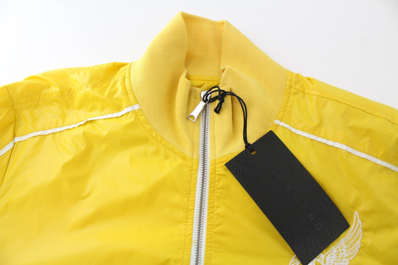 RICHMOND Denim Men Jacket 48 Sport Style Casual Bright Yellow Zip-Up Nylon