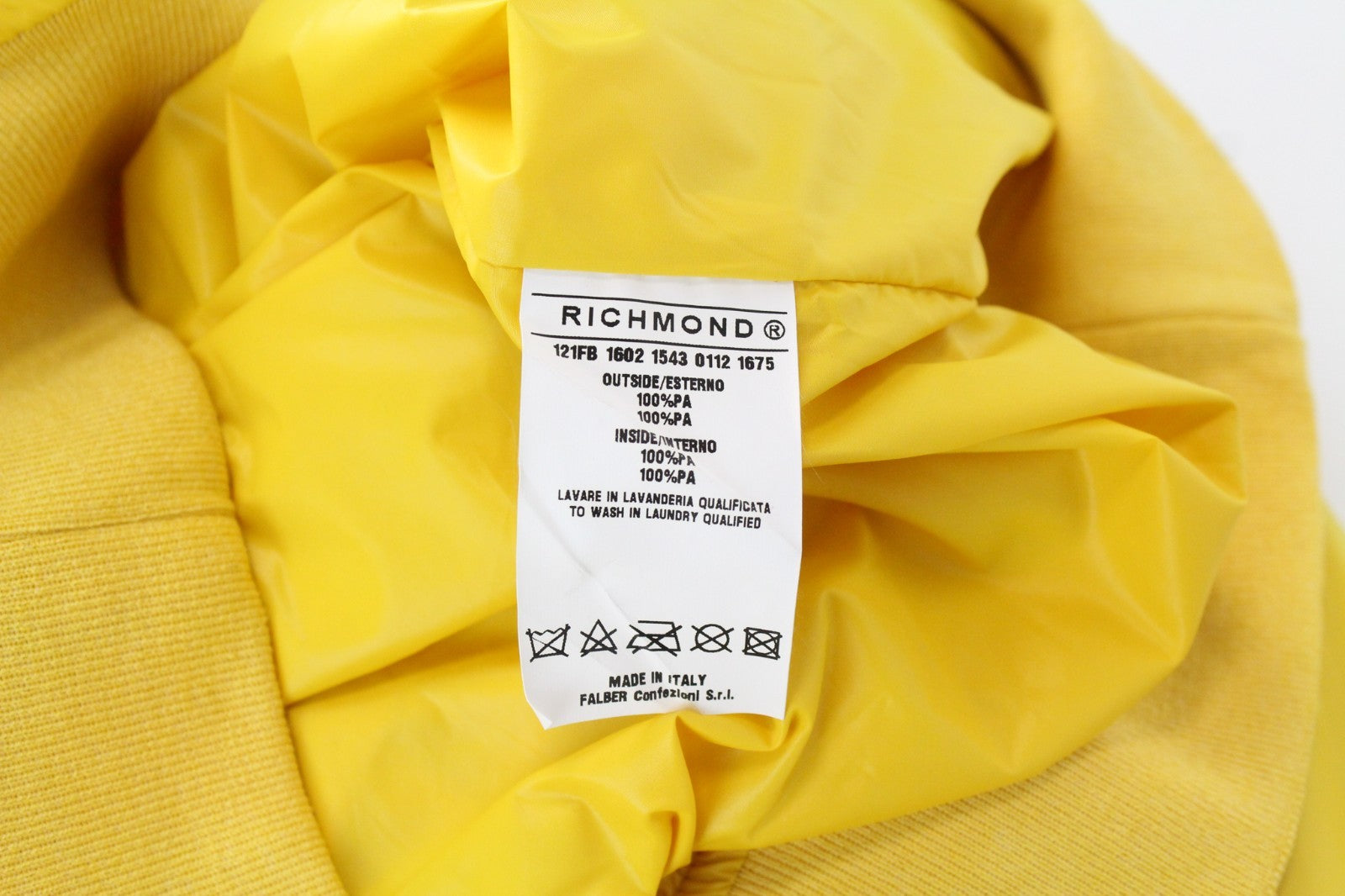 RICHMOND Denim Men Jacket 48 Sport Style Casual Bright Yellow Zip-Up Nylon