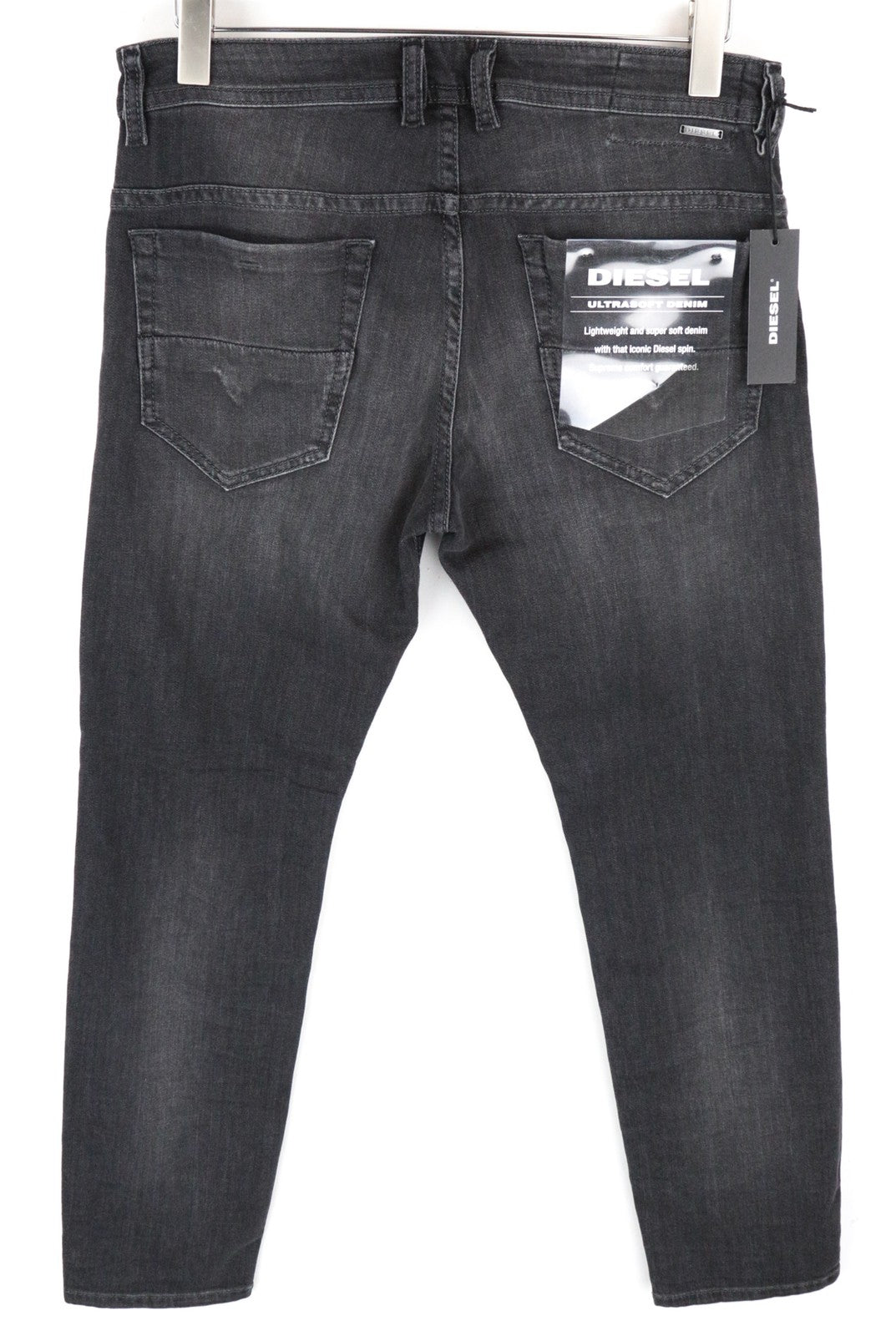DIESEL Thommer 0687J Men Jeans W32/L30 Slim-Skinny Fit Washed Out Black Denim
