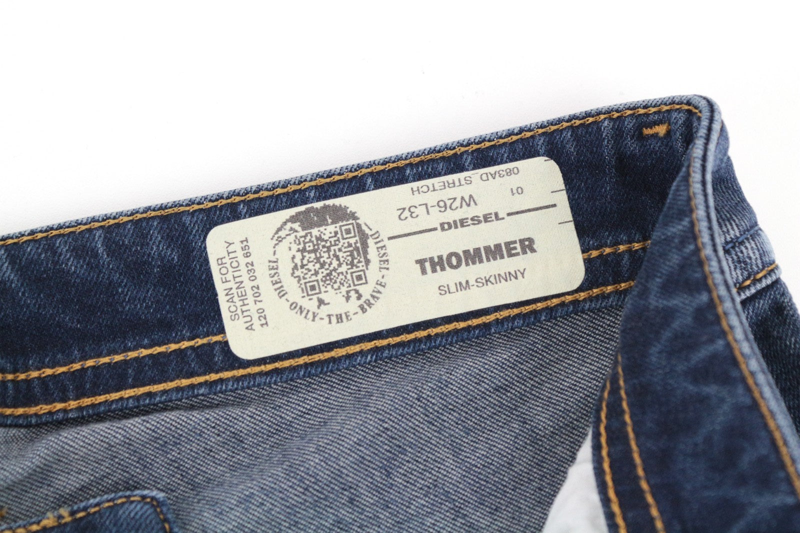 DIESEL Thommer 083AD Men Jeans W26/L32 Washed Out Slim-Skinny Fit Blue Denim
