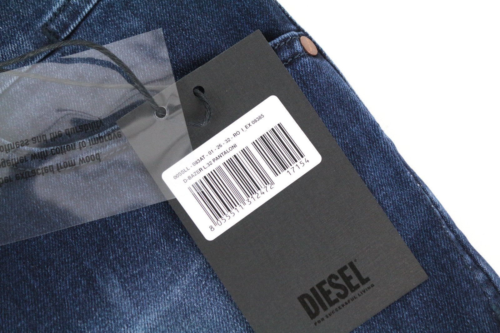 DIESEL D-Blazer 083AT Men Jeans W26/L32 Tapered Fit Wash Blue Cotton Stretch