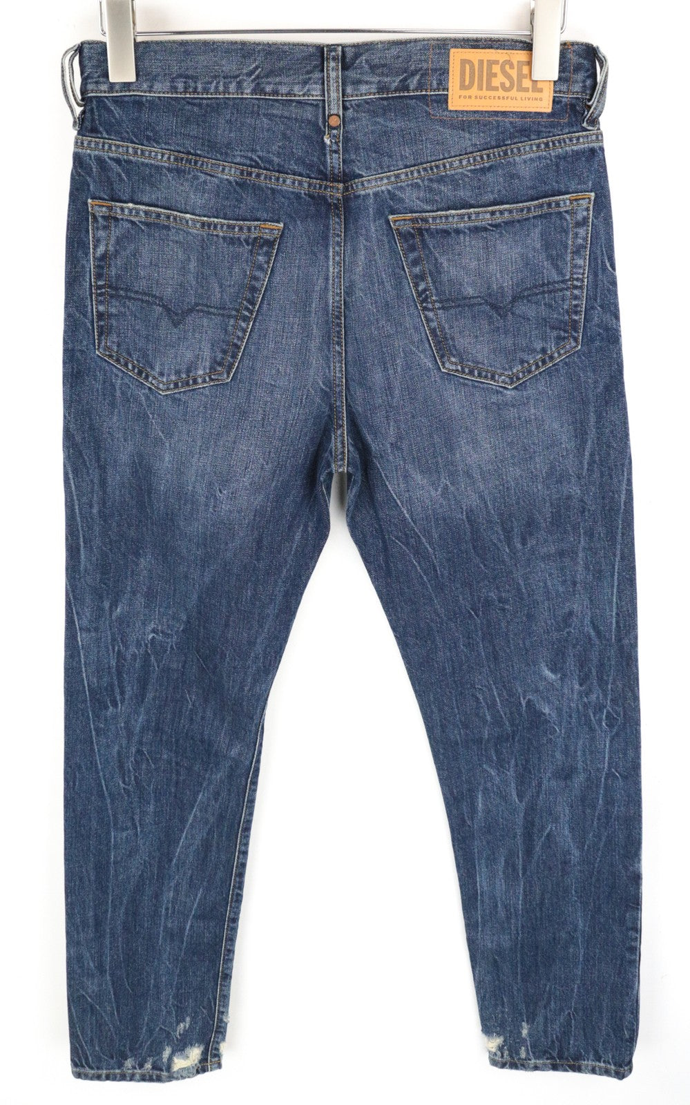 DIESEL Mharky 080AG Men Jeans W29/L32 Stone Washed Slim Skinny Distressed Blue