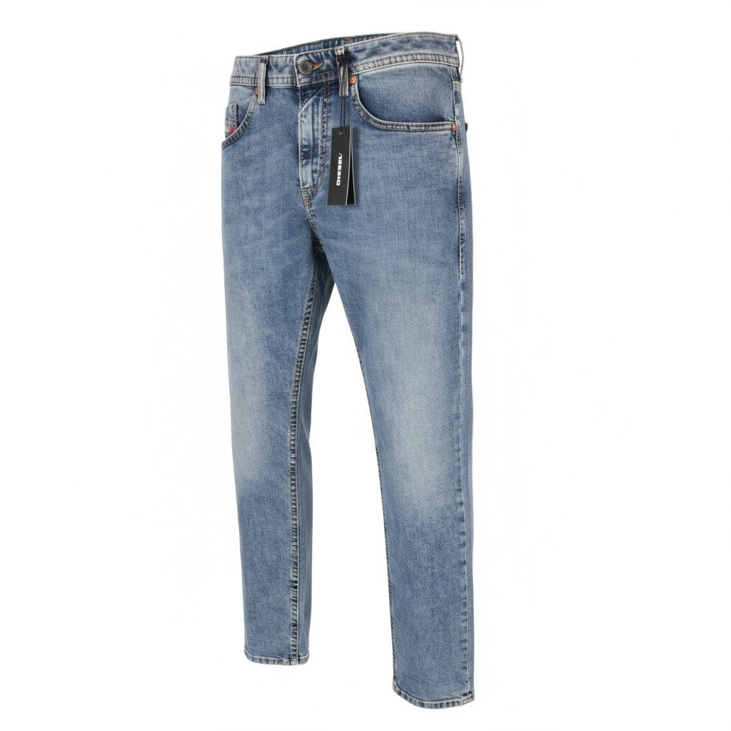 DIESEL Thommer 084UX Men Jeans W28/L30 Slim-Skinny Stained Zip-Fly Stone Washed