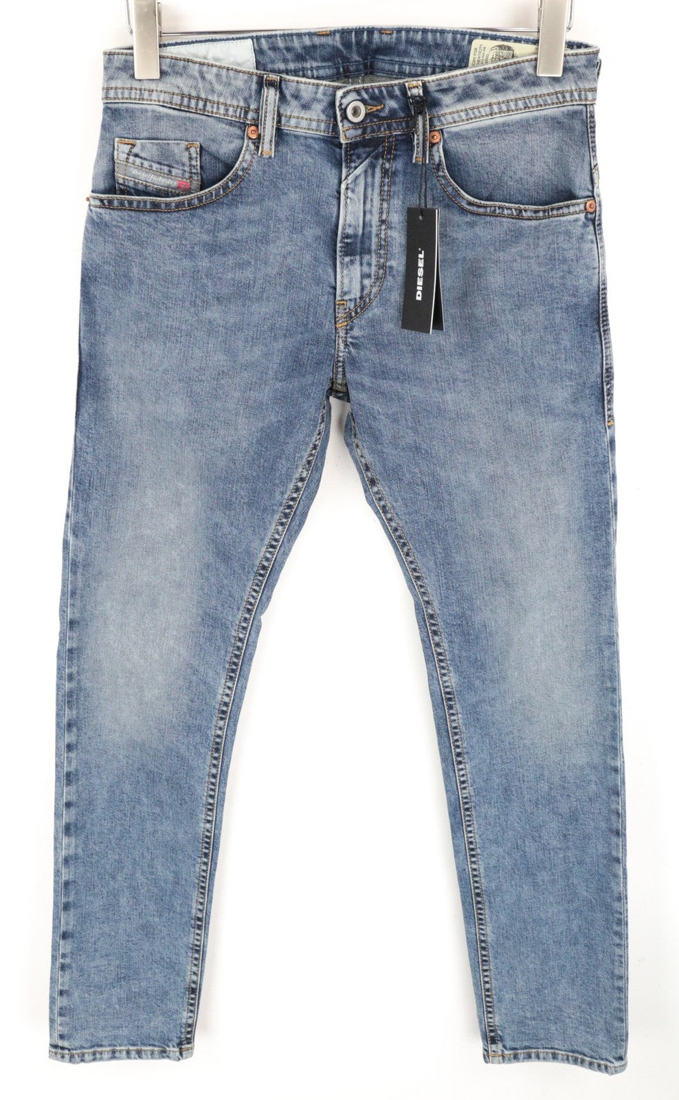 DIESEL Thommer 084UX Men Jeans W28/L30 Slim-Skinny Stained Zip-Fly Stone Washed