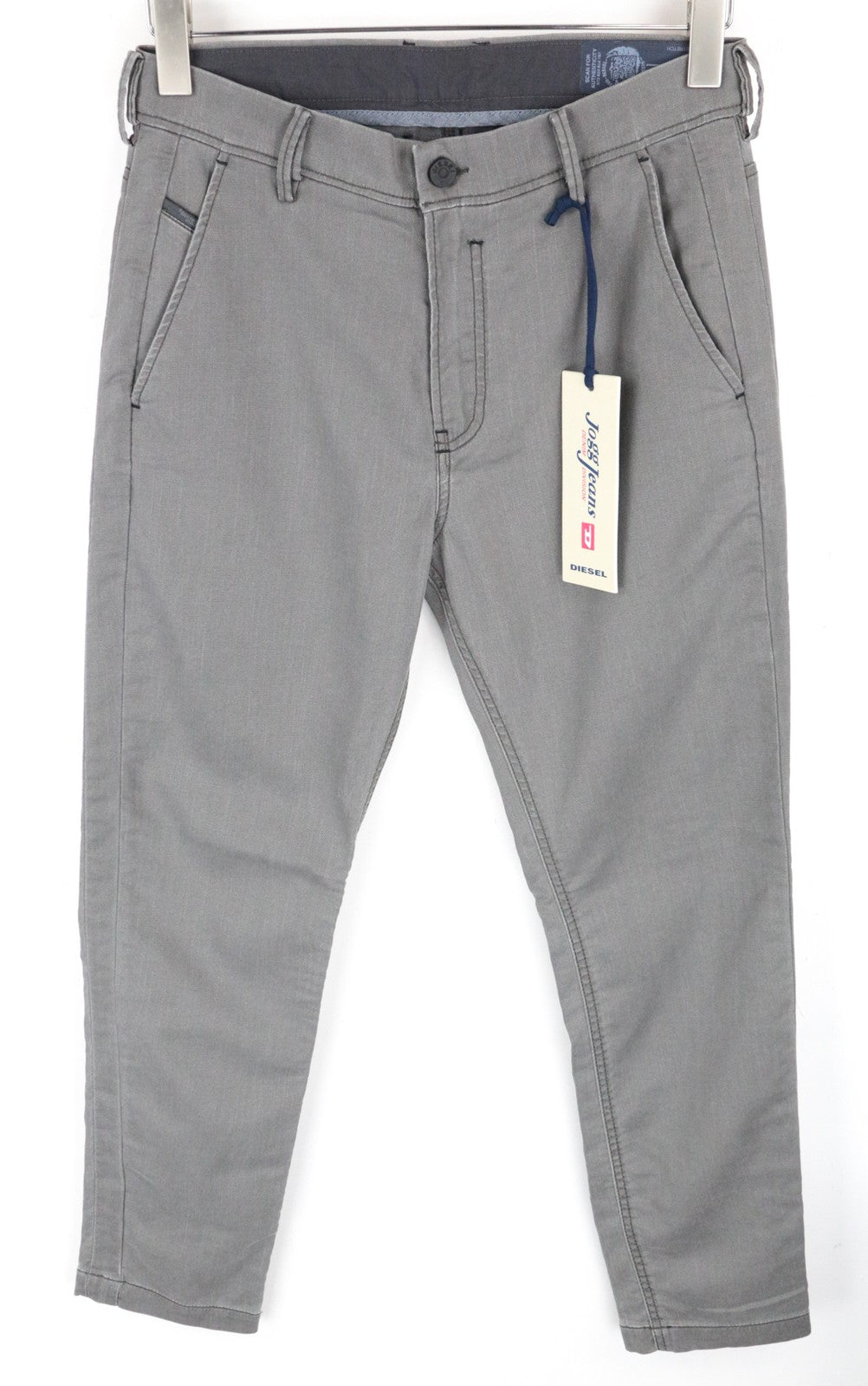 DIESEL Slim-Chino-M-NE 0685E Men Jeans W28 Sweat Jogg Grey Super Stretch Zip