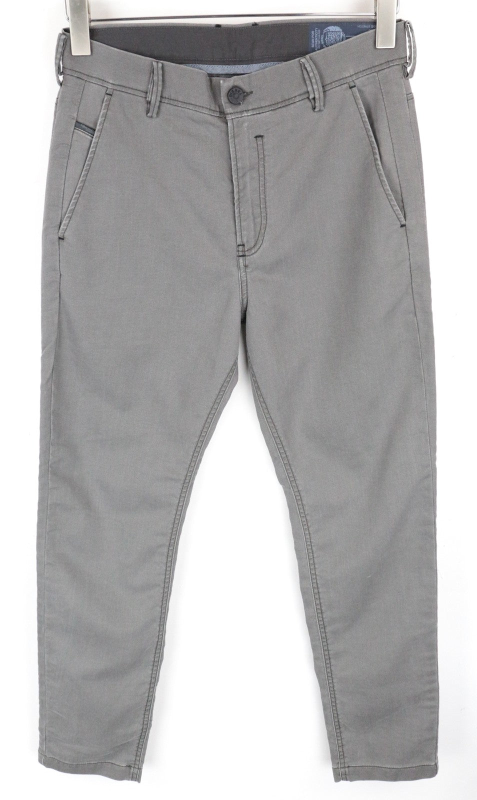 DIESEL Slim-Chino-M-NE 0685E Men Jeans W28 Zip Grey Super Stretch Sweat Jogg