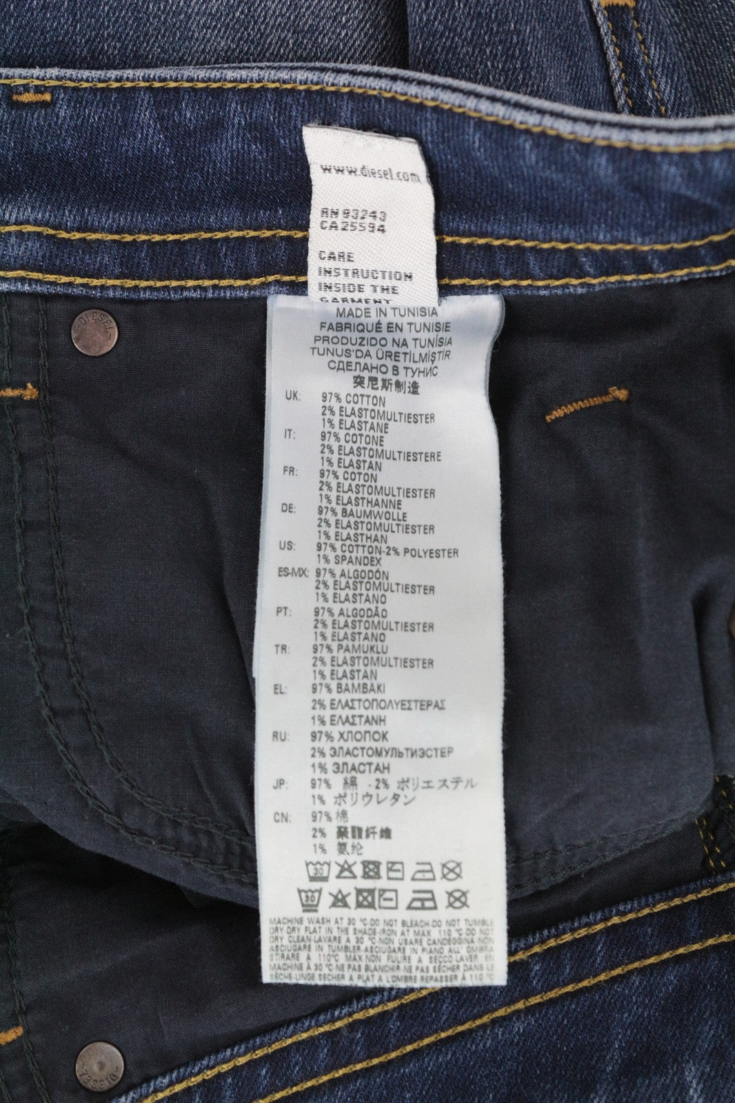DIESEL Thommer 0870F Men Jeans W28/L32 Blue Zip-Fly Washed Out Slim-Skinny Fit