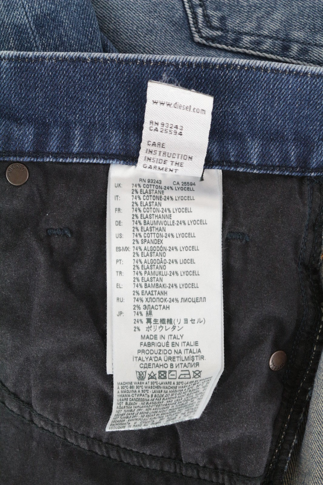 DIESEL D-Strukt 081AQ Men Jeans W29/L32 Tapered Stone Washed Ripped Zip-Fly