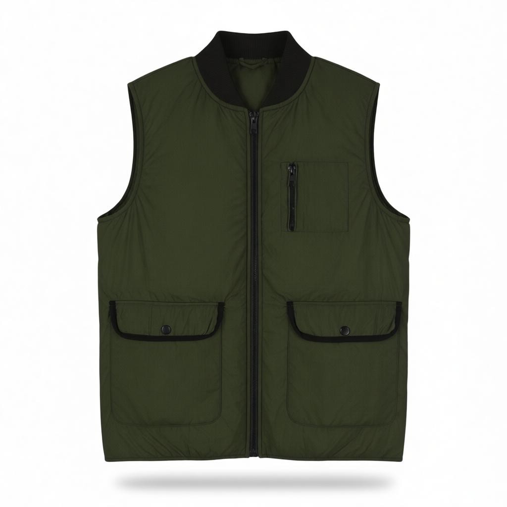 COST:BART CBTino Boy Waistcoat XL Forest Night Green Padded Patch Pockets Vest