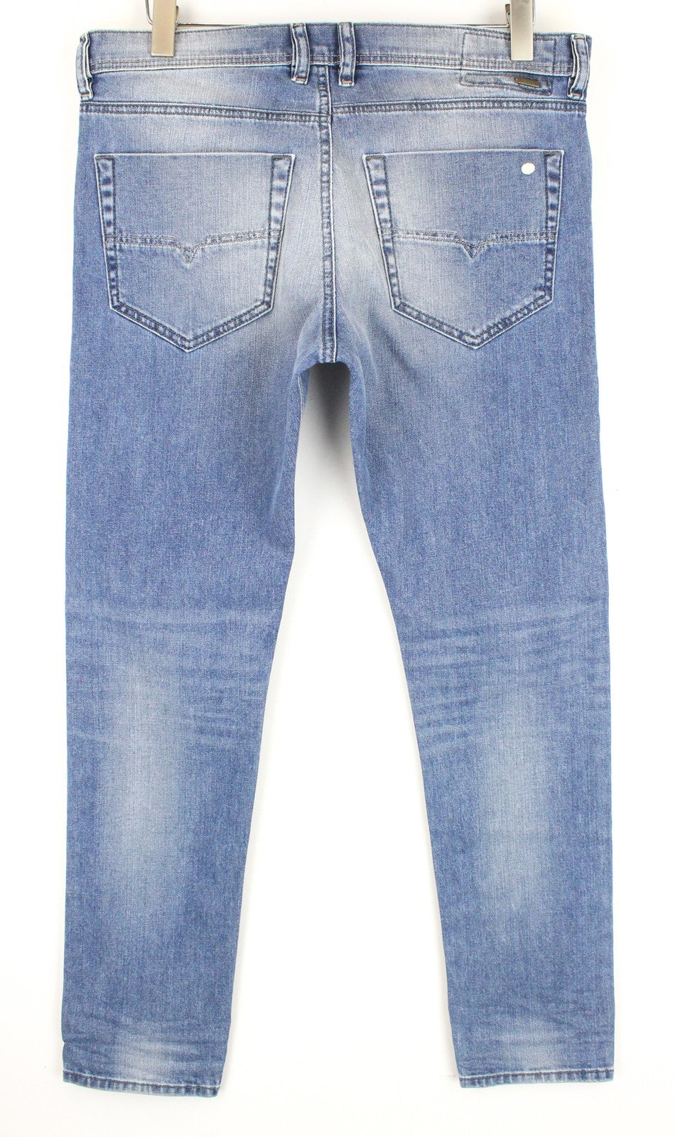DIESEL Tepphar 0842H Men Jeans W33/L32 Whiskered Washed Out Blue Slim Carrot