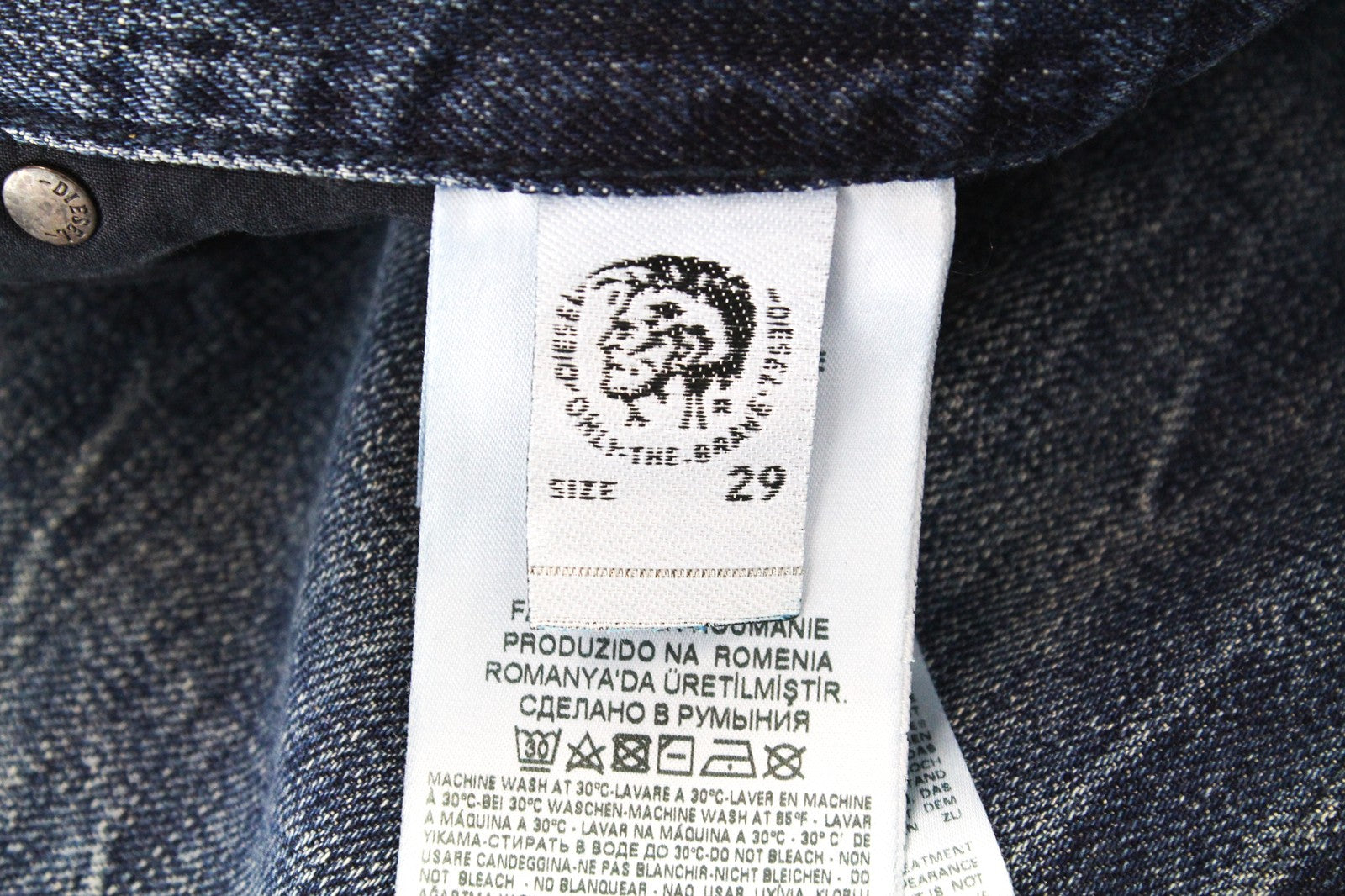 DIESEL Mharky 080AG Men Jeans W29/L30 Slim Skinny Distressed Blue Stone Washed