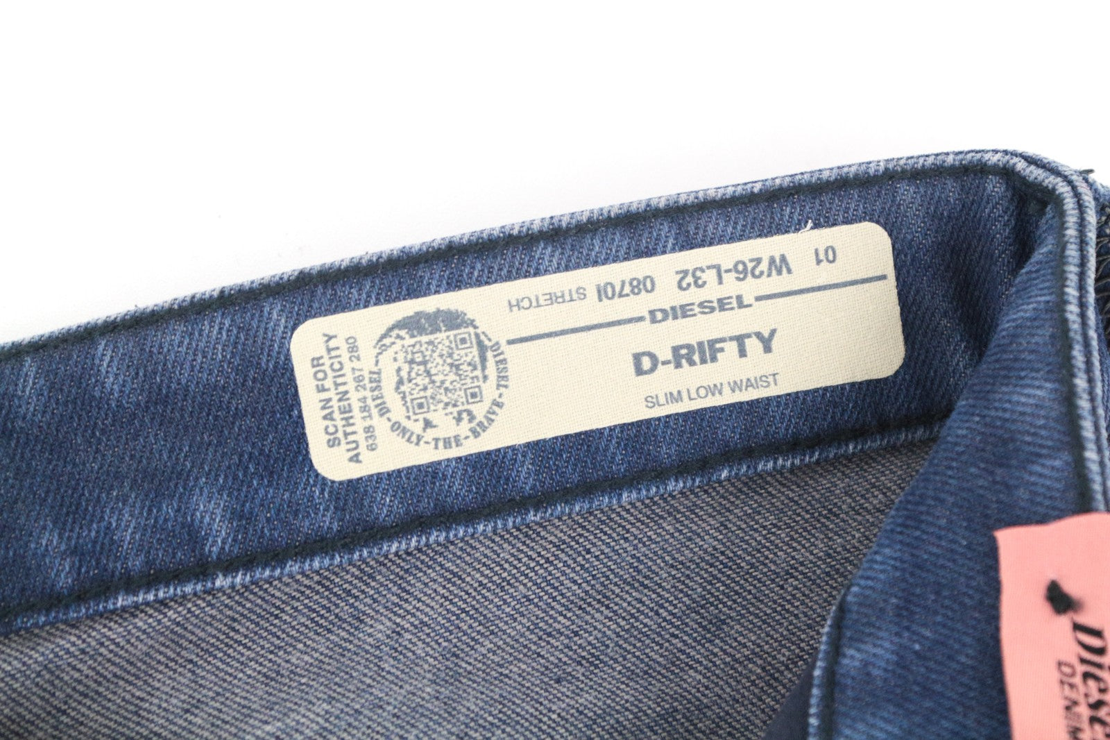 DIESEL D-Rifty 0870I Women Jeans W26/L32 Slim Fit Low Waisted Aged Look Denim