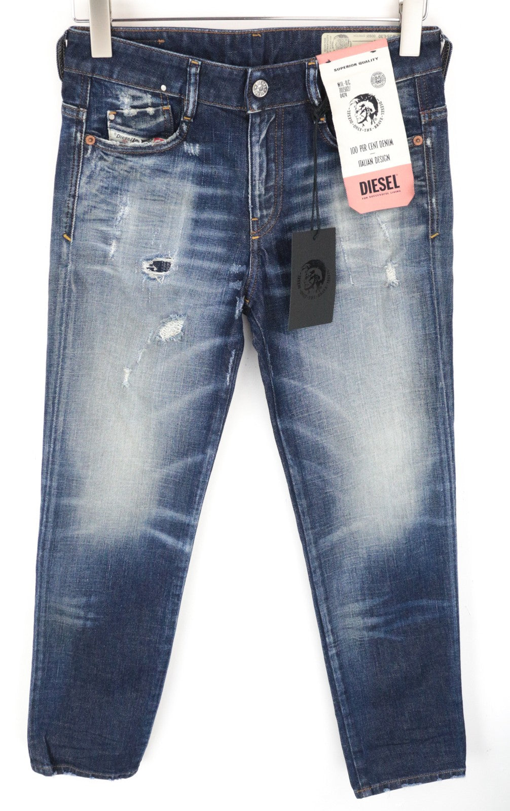 DIESEL D-Rifty 092I Women Jeans W25/L30 Low Waisted Aged Look Denim Slim Fit