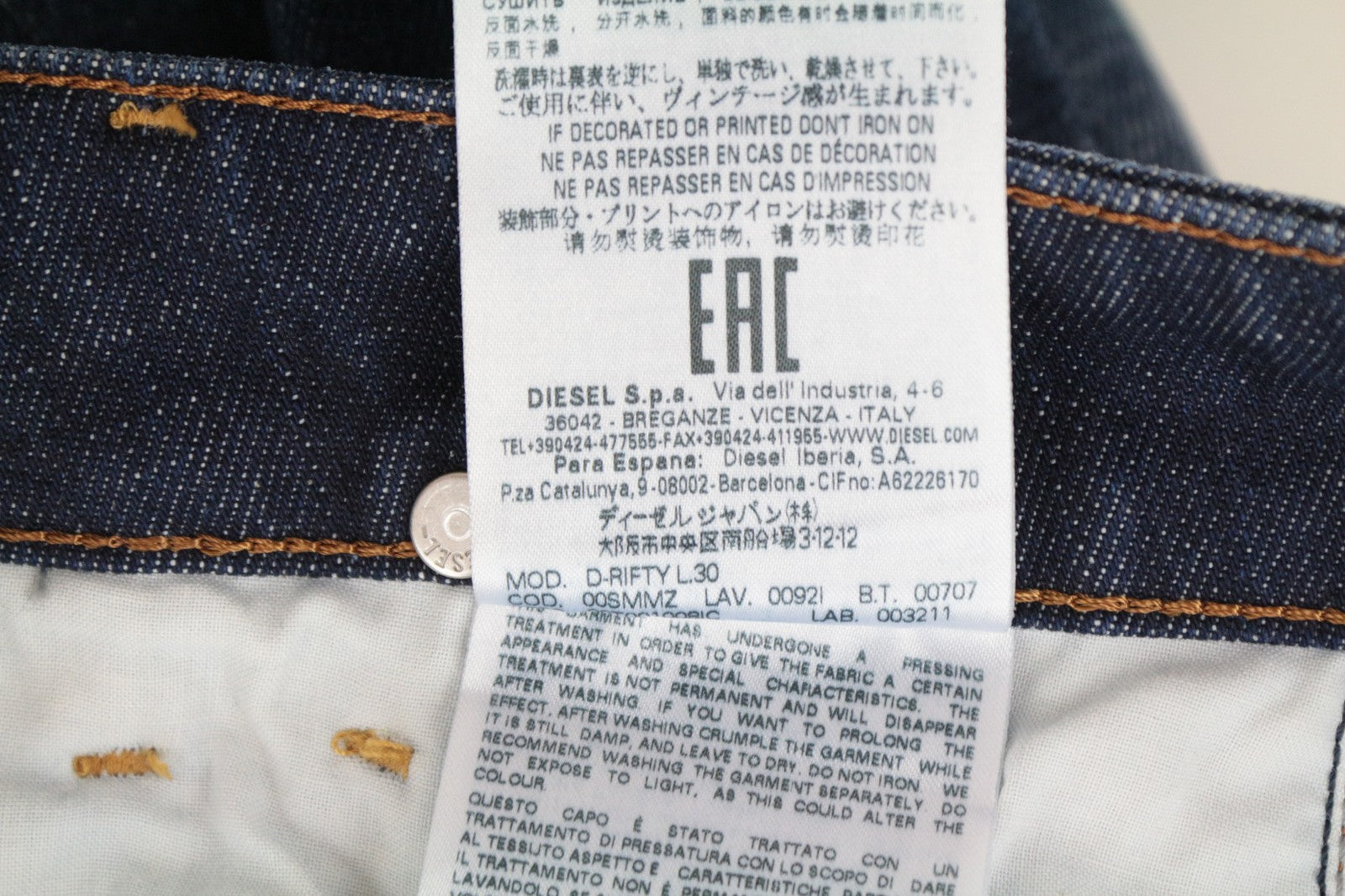 DIESEL D-Rifty 092I Women Jeans W25/L30 Low Waisted Aged Look Denim Slim Fit