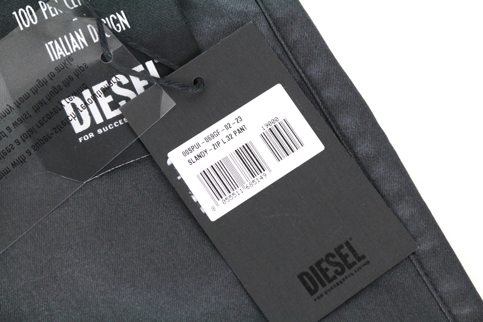 DIESEL Slandy-Zip 069GF Women Jeans W23/L32 Super Skinny Mid-Rise Coated Girls