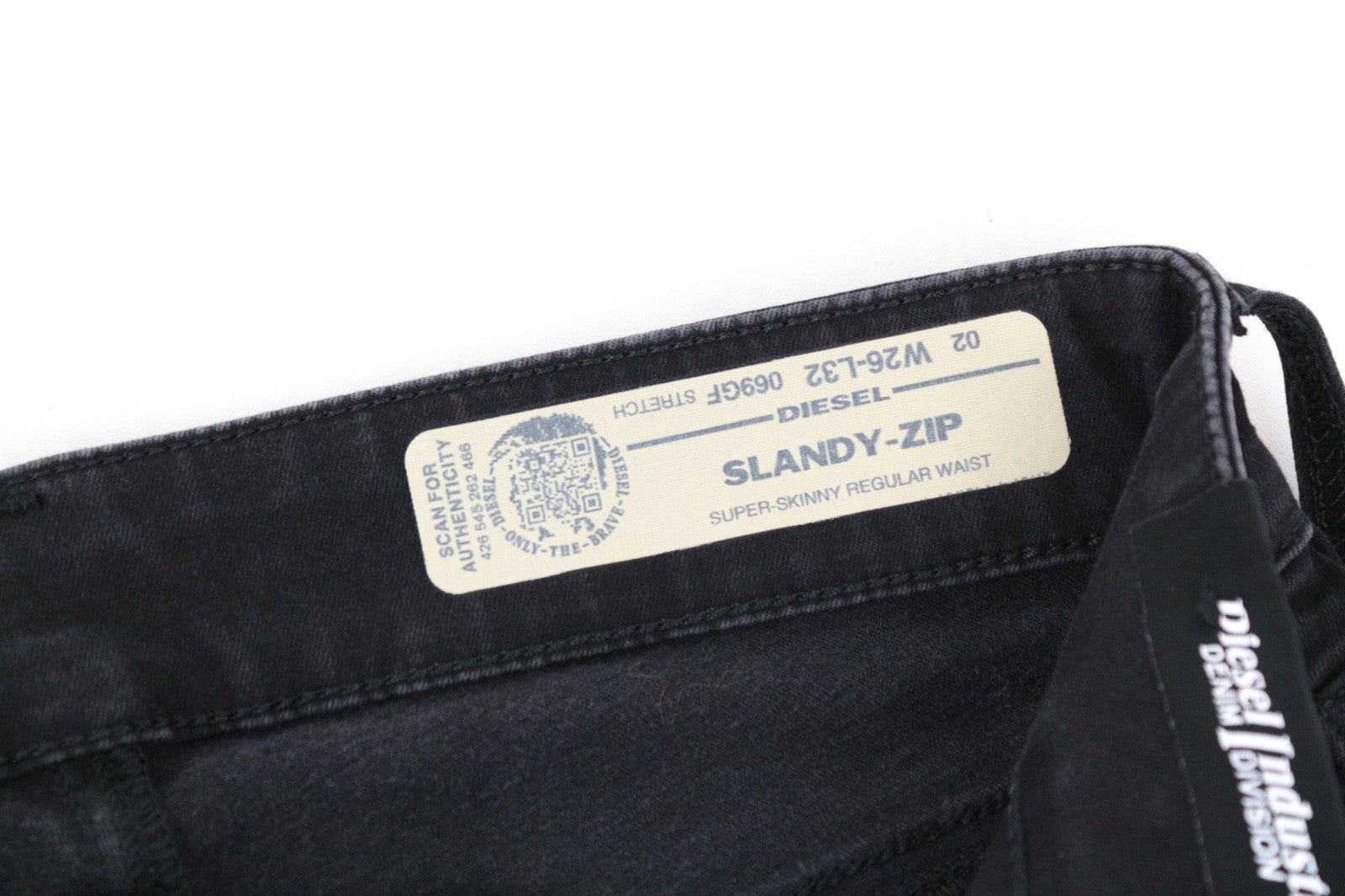 DIESEL Slandy-Zip 069GF Women Jeans W26/L32 Super Skinny Fit Coated Mid-Rise