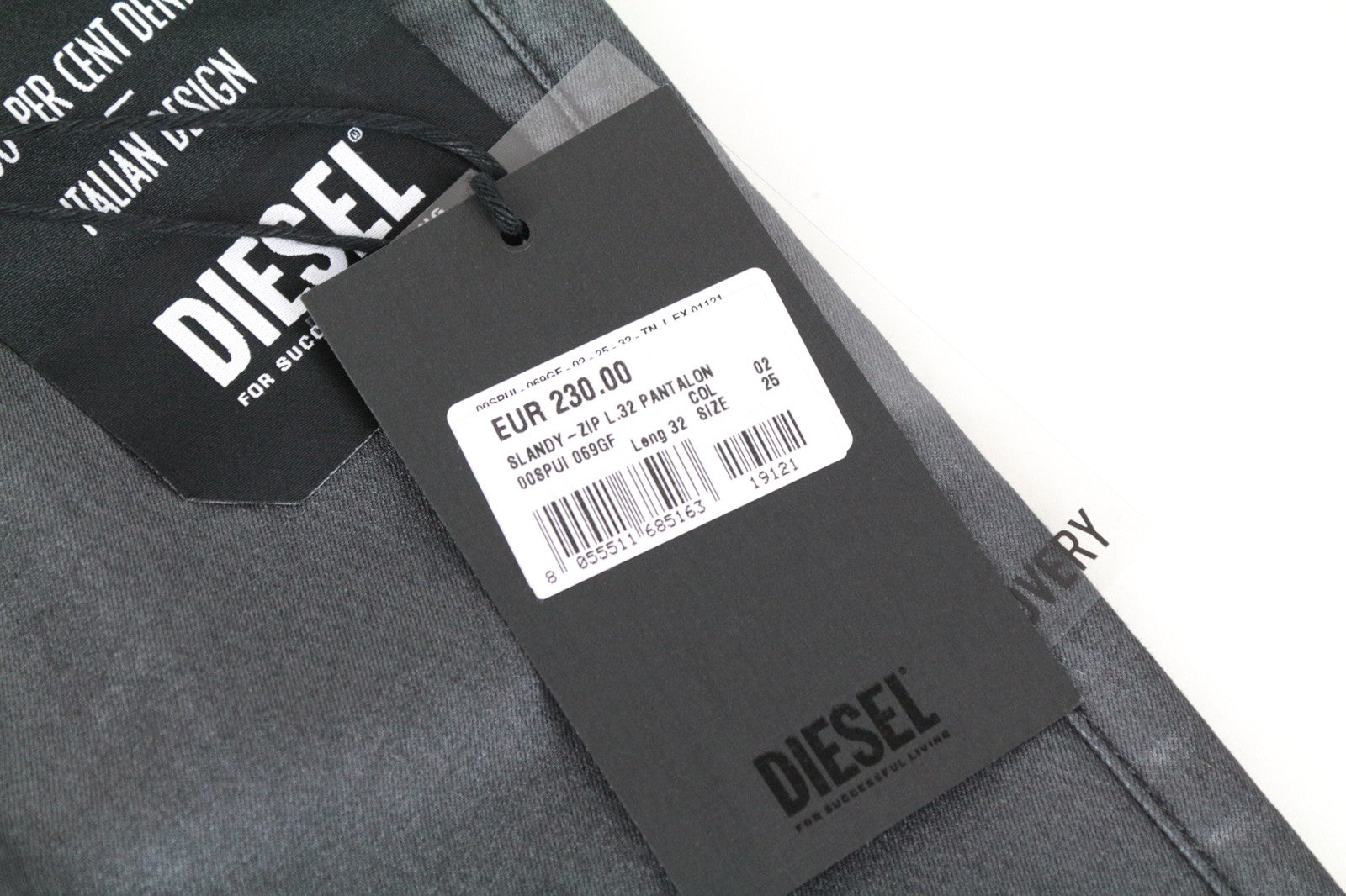 DIESEL Slandy-Zip 069GF Women Jeans W25/L32 Coated Mid-Rise Super Skinny Denim