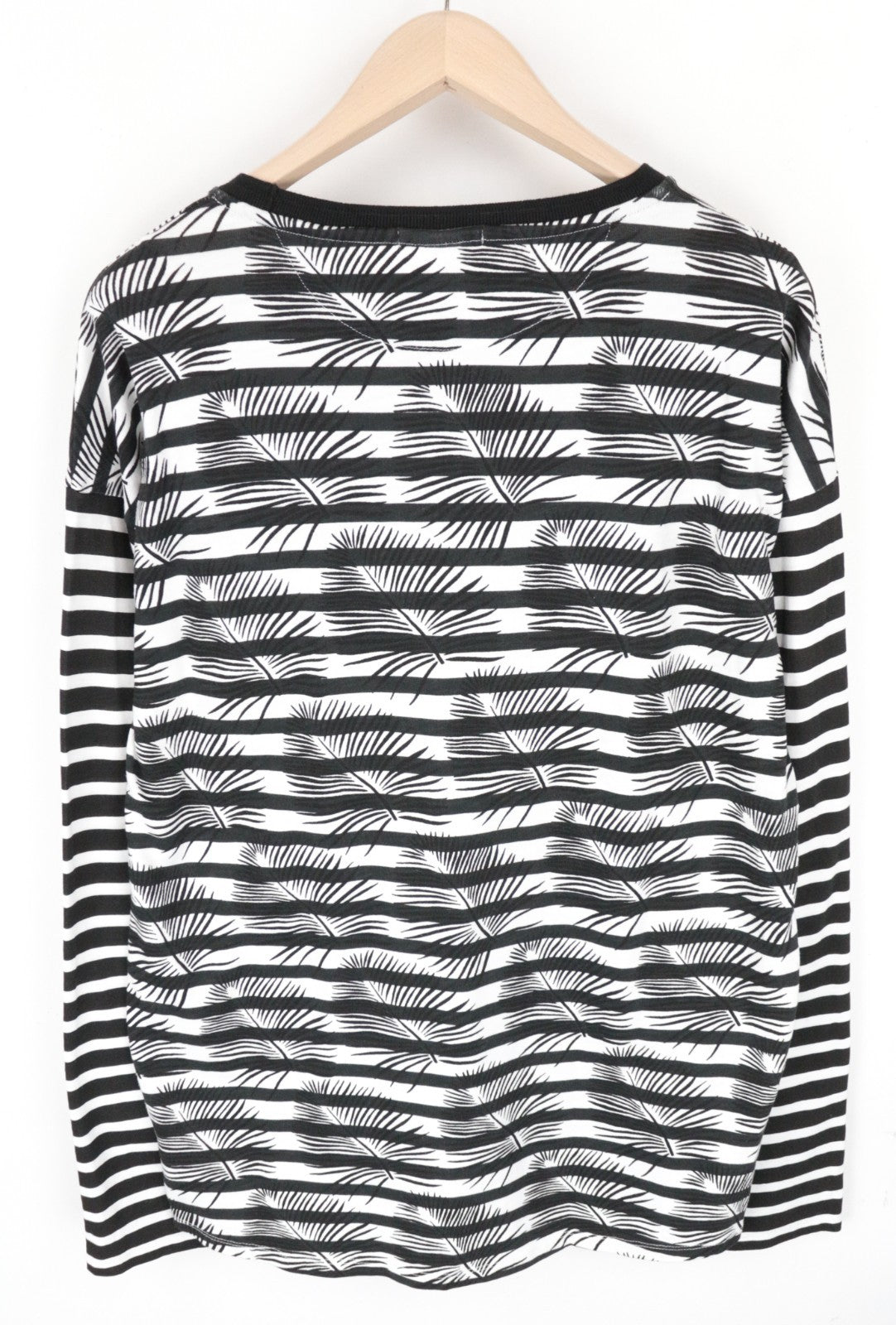 SCOTCH & SODA Tokyo Toujours Men Sweatshirt XL Palm Leaf Printed Crew Striped