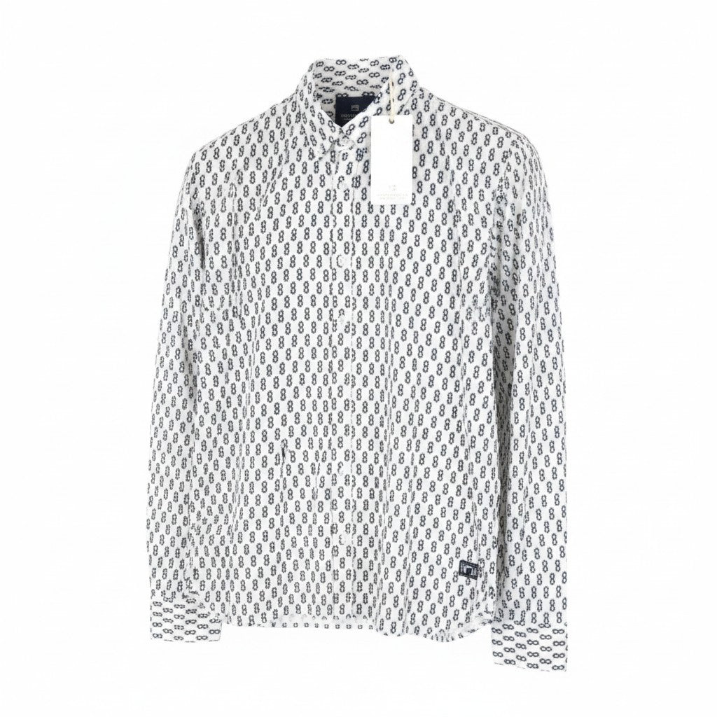 SCOTCH & SODA Men Shirt M Abstract Patterned Spread Collared Twill Casual