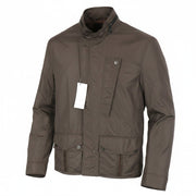 RICHMOND Men Jacket 48 Brown Short Length Nylon Pocketed Casual Collared