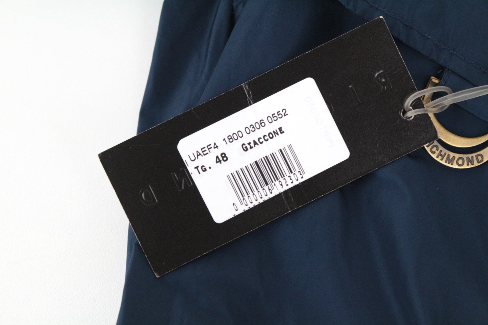 RICHMOND X Men Jacket 48 Short Trench Coat Style Nylon Dark Blue Belted Casual
