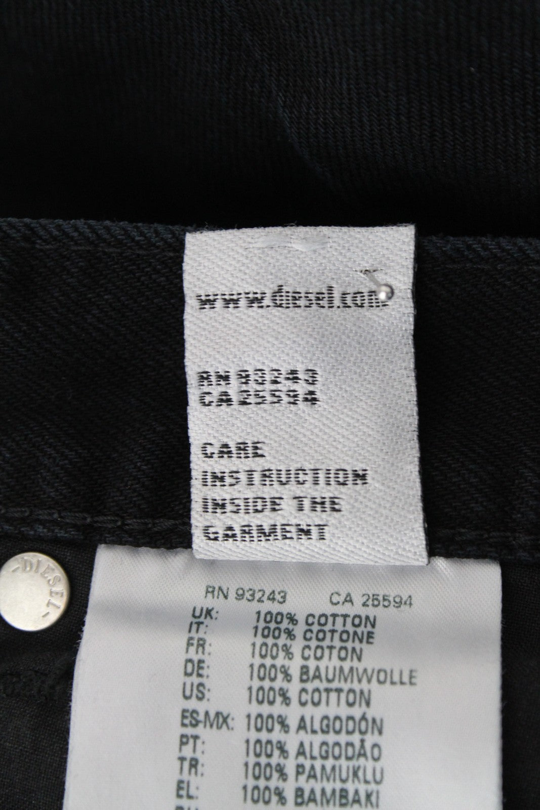 DIESEL Niclah-F 084TC Women Jeans W25/L32 Straight High Waisted Distressed Hems