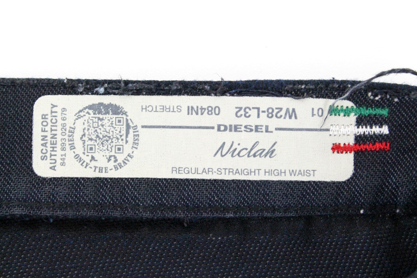 DIESEL Niclah 084NI Women Jeans W28/L32 High Waist Distressed Cropped Straight