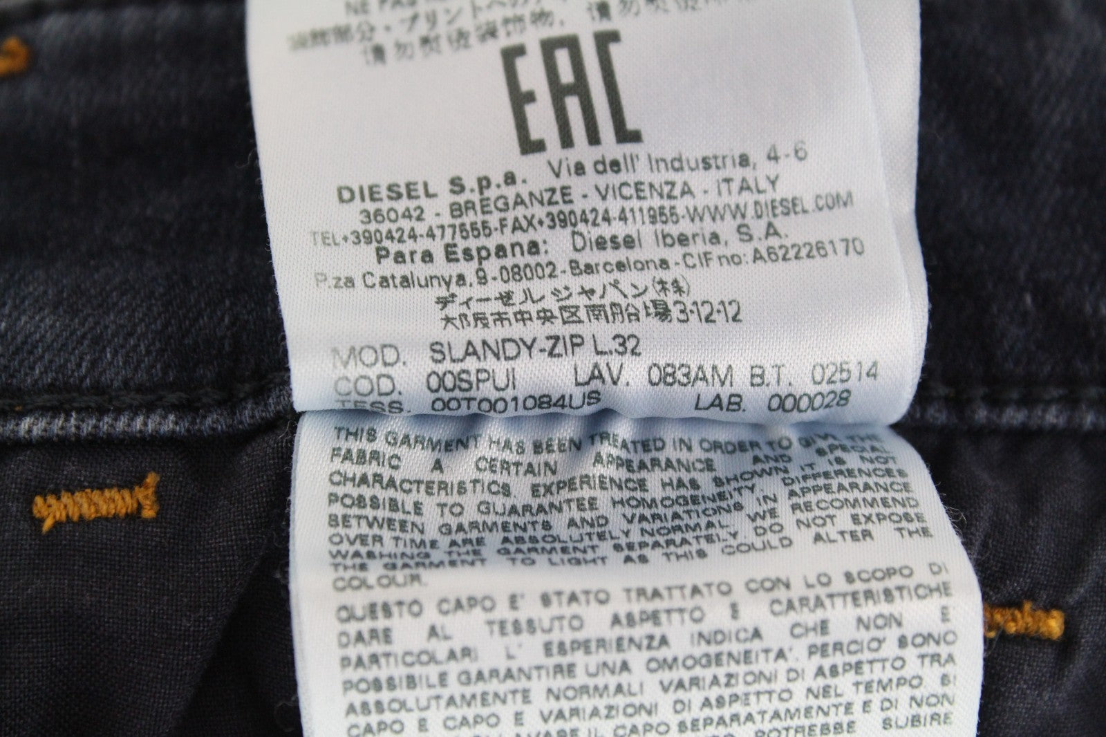DIESEL Slandy-Zip 083AM Women Jeans W25/L32 Super Skinny Fit Blue Denim Zip