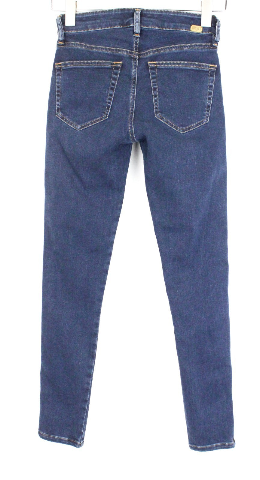 DIESEL Slandy-Zip 083AM Women Jeans W25/L32 Super Skinny Fit Blue Denim Zip