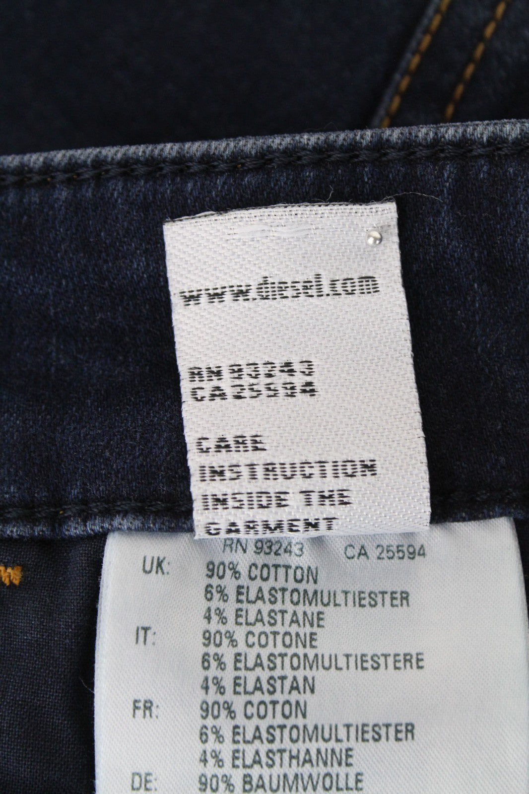 DIESEL Slandy-Zip 083AM Women Jeans W27/L32 Blue Super Skinny Fit Denim Zip
