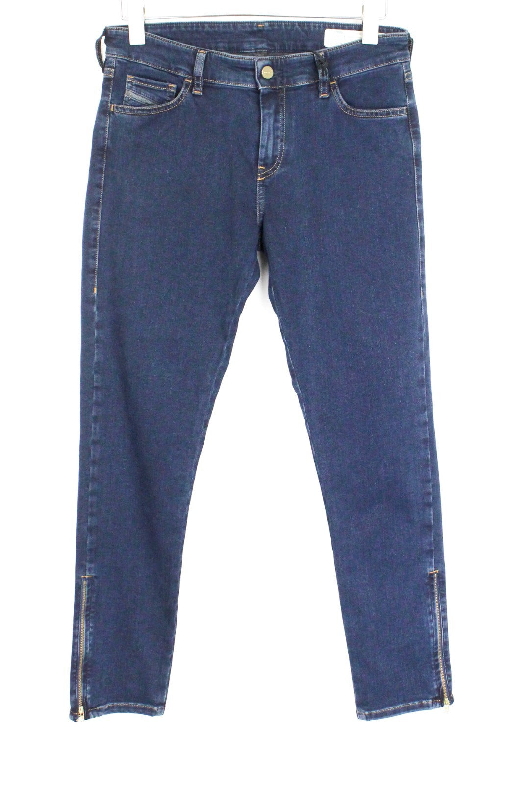 DIESEL Slandy-Zip 083AM Women Jeans W31/L32 Super Skinny Fit Denim Zip Blue