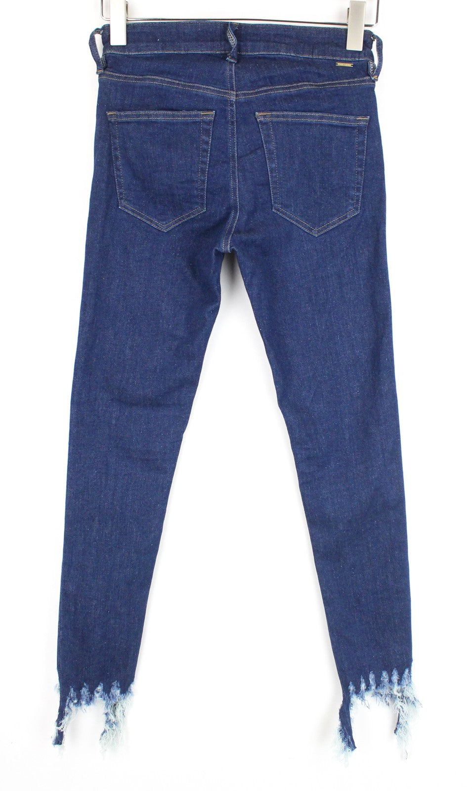DIESEL Slandy 088AT Women Jeans W27/L32 Blue Distressed Hems Super Skinny Denim