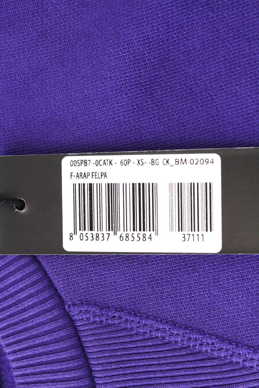 DIESEL F-Arap Felpa Women Sweatshirt XS Purple Pulled Sleeves Oversized Fit