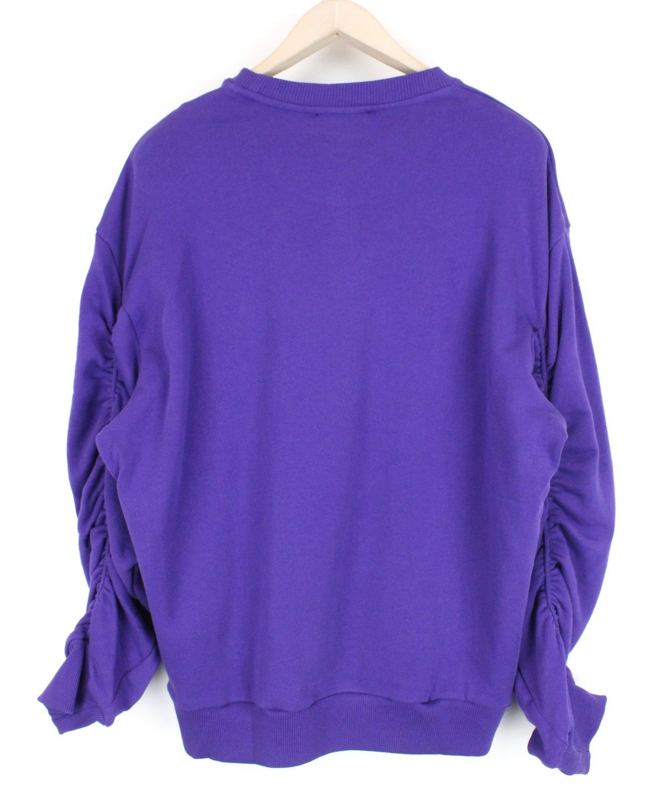 DIESEL F-Arap Felpa Women Sweatshirt XS Purple Pulled Sleeves Oversized Fit