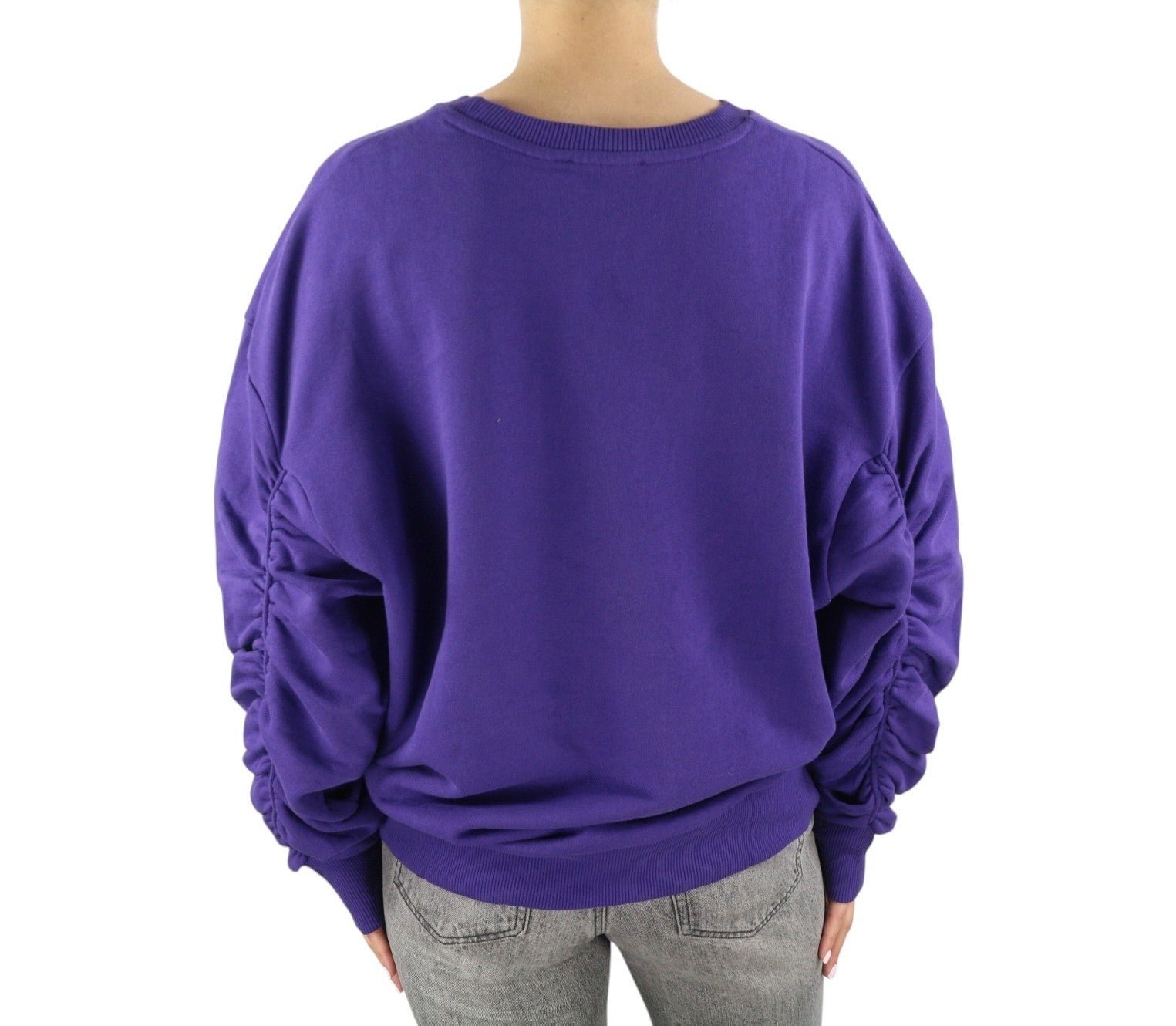 DIESEL F-Arap Felpa Women Sweatshirt S Cotton Oversized Pulled Sleeves Crew