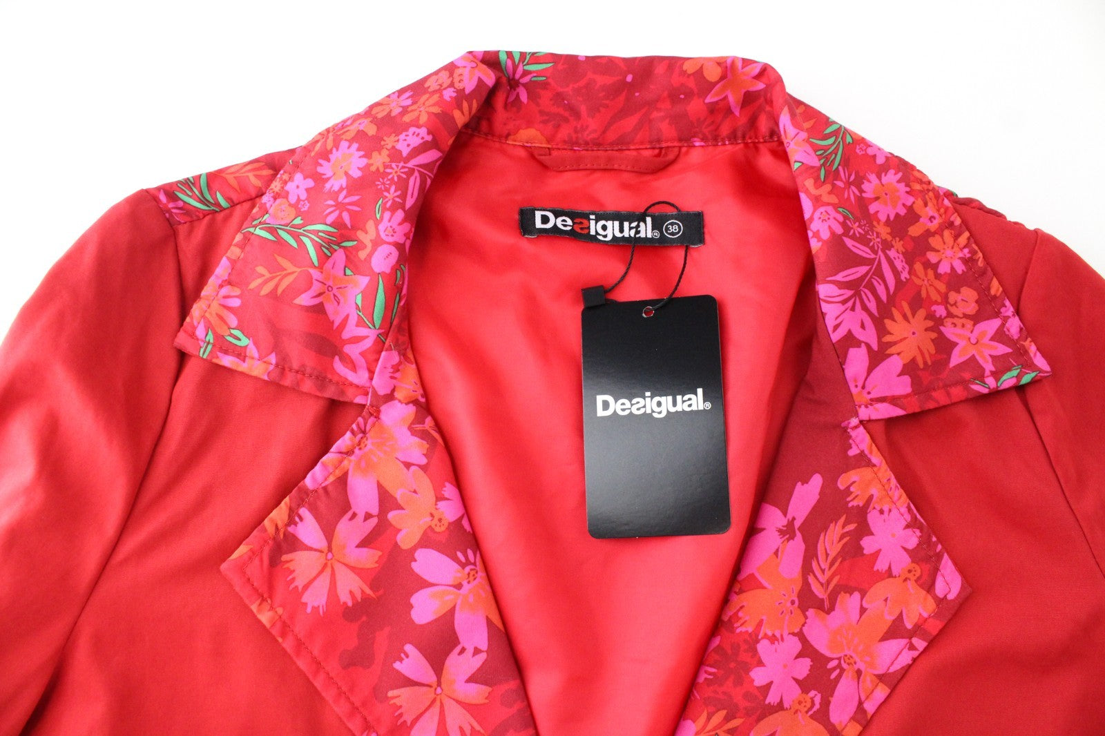 DESIGUAL Chaq Delphine Women Jacket 38 M Floral Patterned Mid-Length Colourful