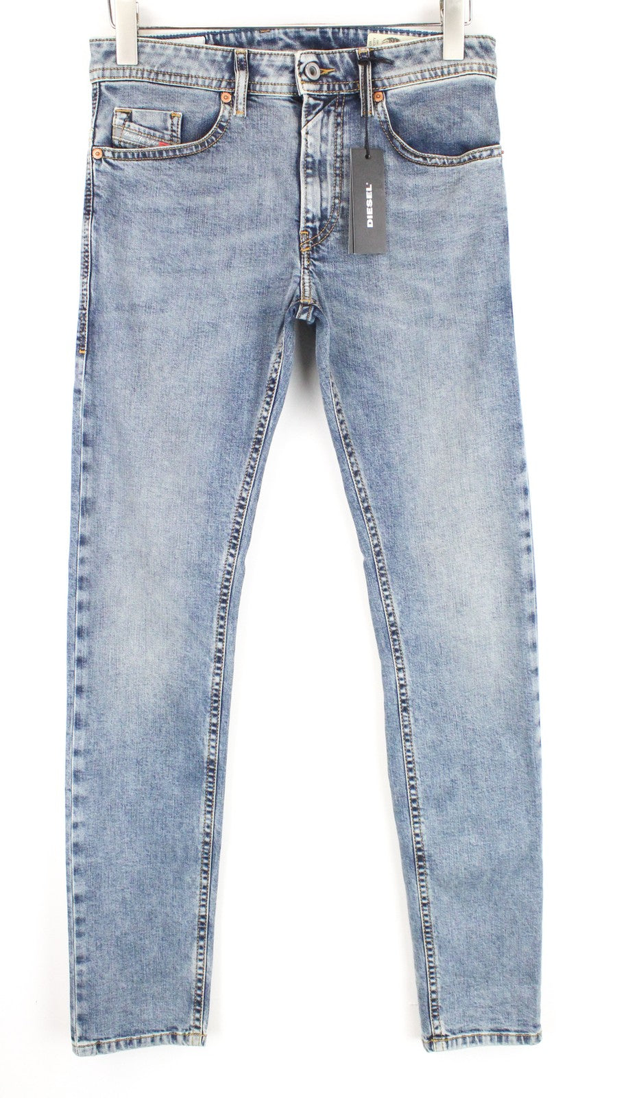 DIESEL Thommer 084UX Men Jeans W27/L32 Boys Skinny Stained Zip-Fly Stone Washed