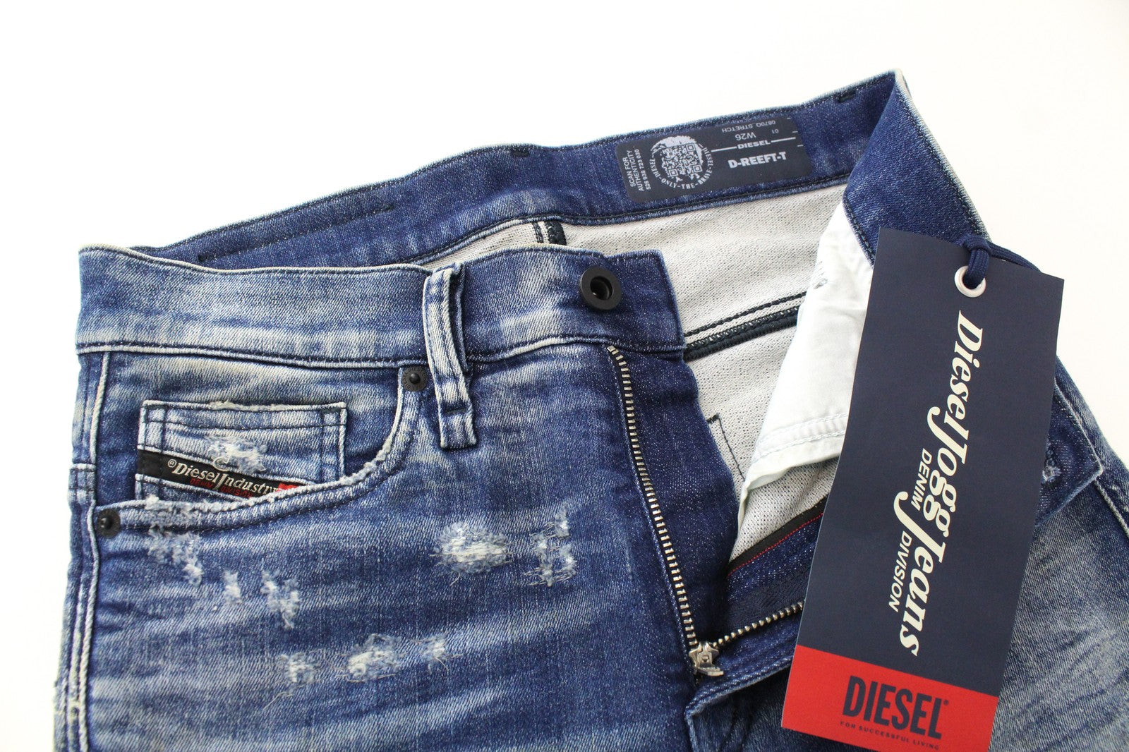 DIESEL D-Reeft-T 0870O Men Jeans W26 Boys Distressed Stained Sweat Jogg Skinny