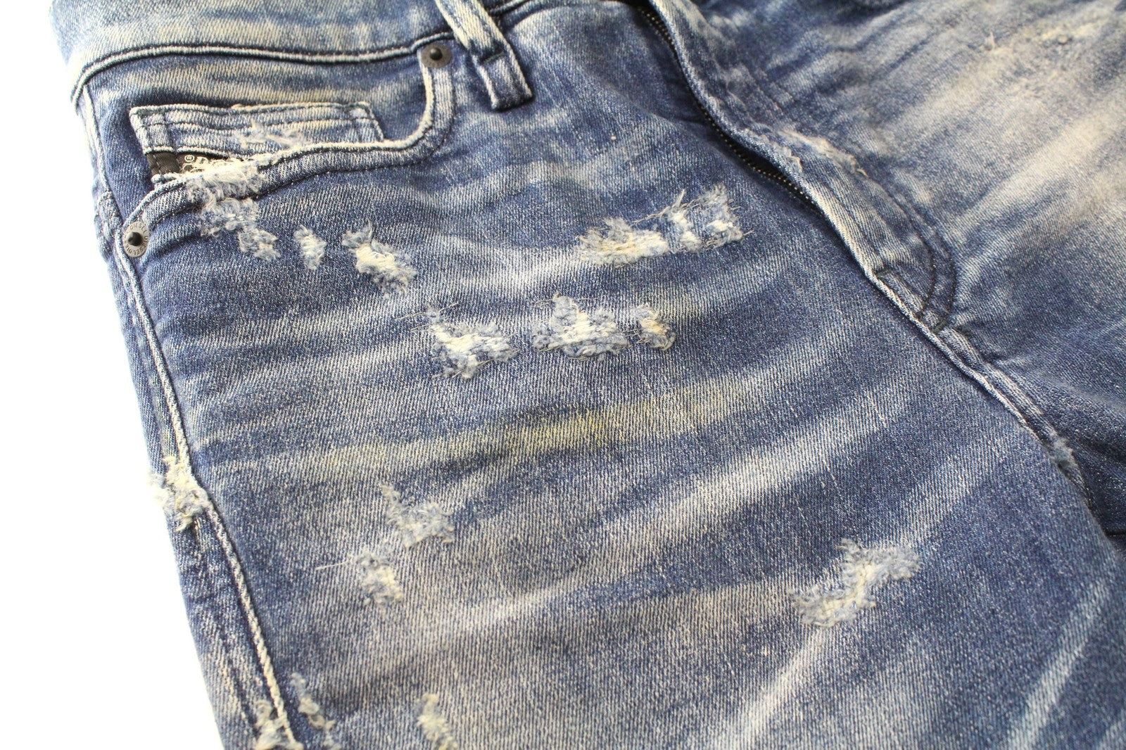 DIESEL D-Reeft-T 0870O Men Jeans W26 Stained Sweat Jogg Skinny Boys Aged Look