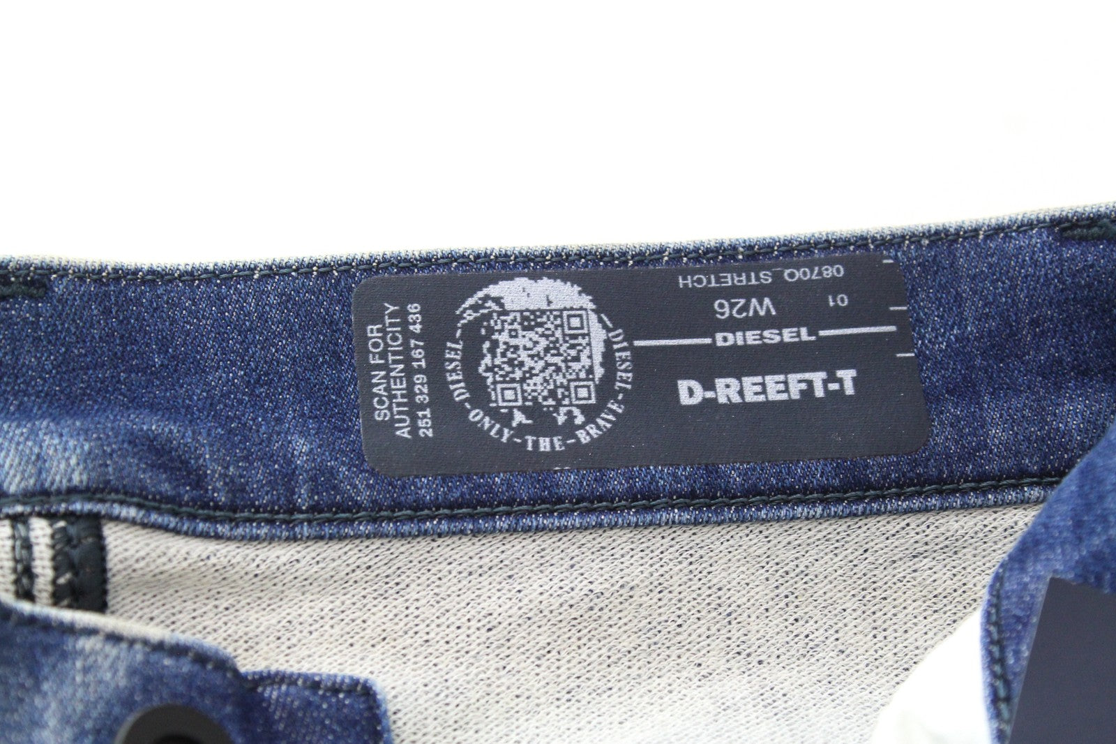DIESEL D-Reeft-T 0870O Men Jeans W26 Stained Sweat Jogg Skinny Boys Aged Look