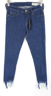 DIESEL Slandy 088AT Women Jeans W29/L32 Distressed Super Slim Skinny Fit Blue