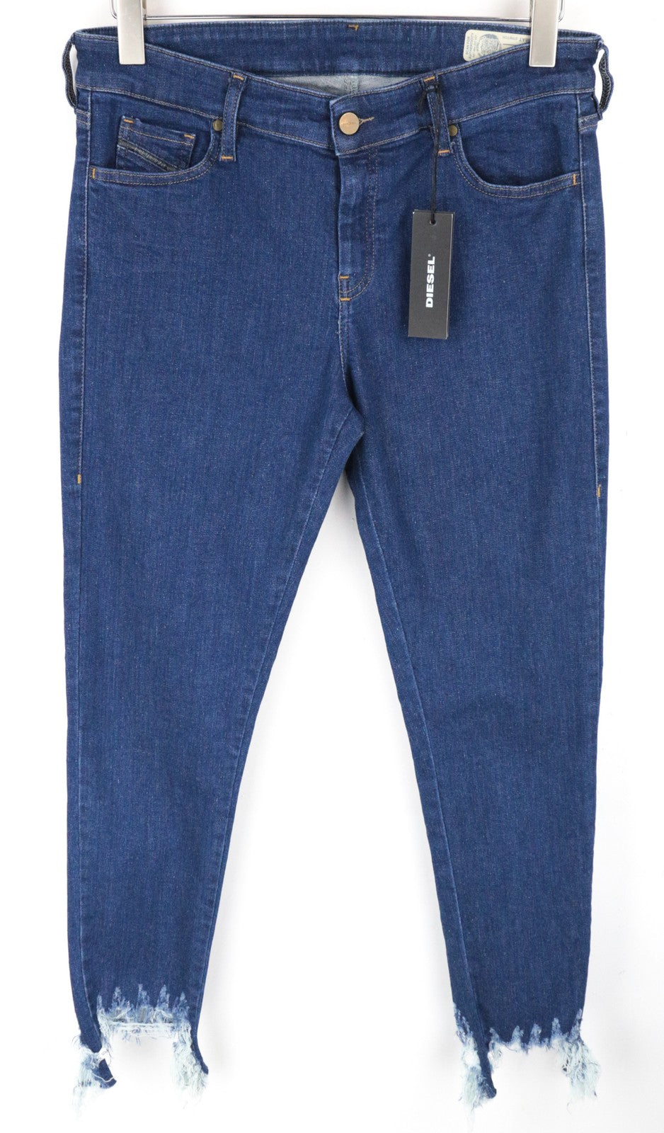 DIESEL Slandy 088AT Women Jeans W34/L32 Mid-Blue Distress Super Slim Skinny