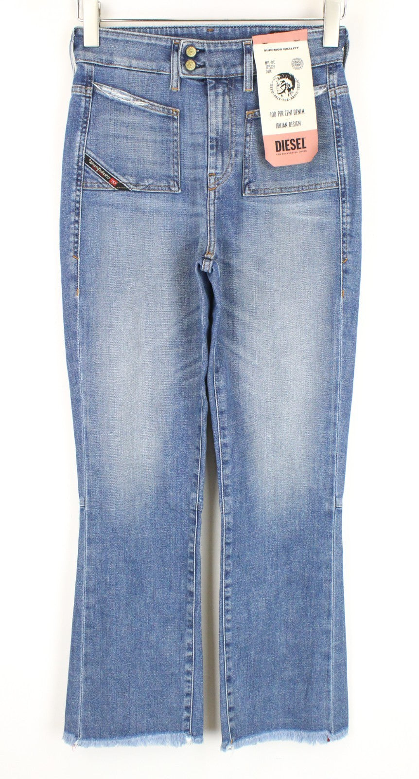 DIESEL D-Earlie 009HG Women Jeans W26/L32 Bootcut-Flare High Waisted Washed Out