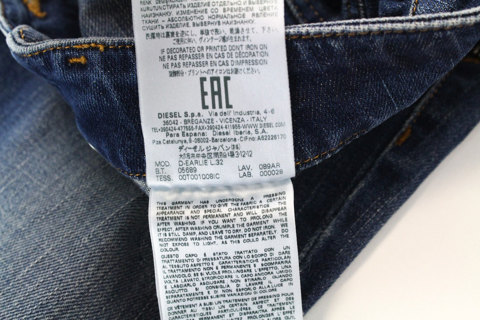 DIESEL D-Earlie 089AR Women Jeans W27/L32 High Rise Blue Distressed Zip Slim