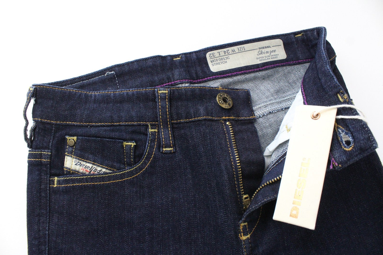 DIESEL Skinzee 0813C Women Jeans W24/L32 Dark Blue Super Slim Skinny Girls