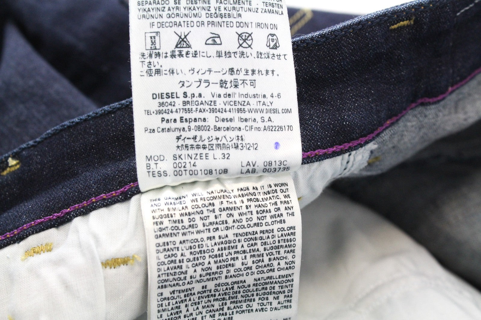 DIESEL Skinzee 0813C Women Jeans W24/L32 Dark Blue Super Slim Skinny Girls