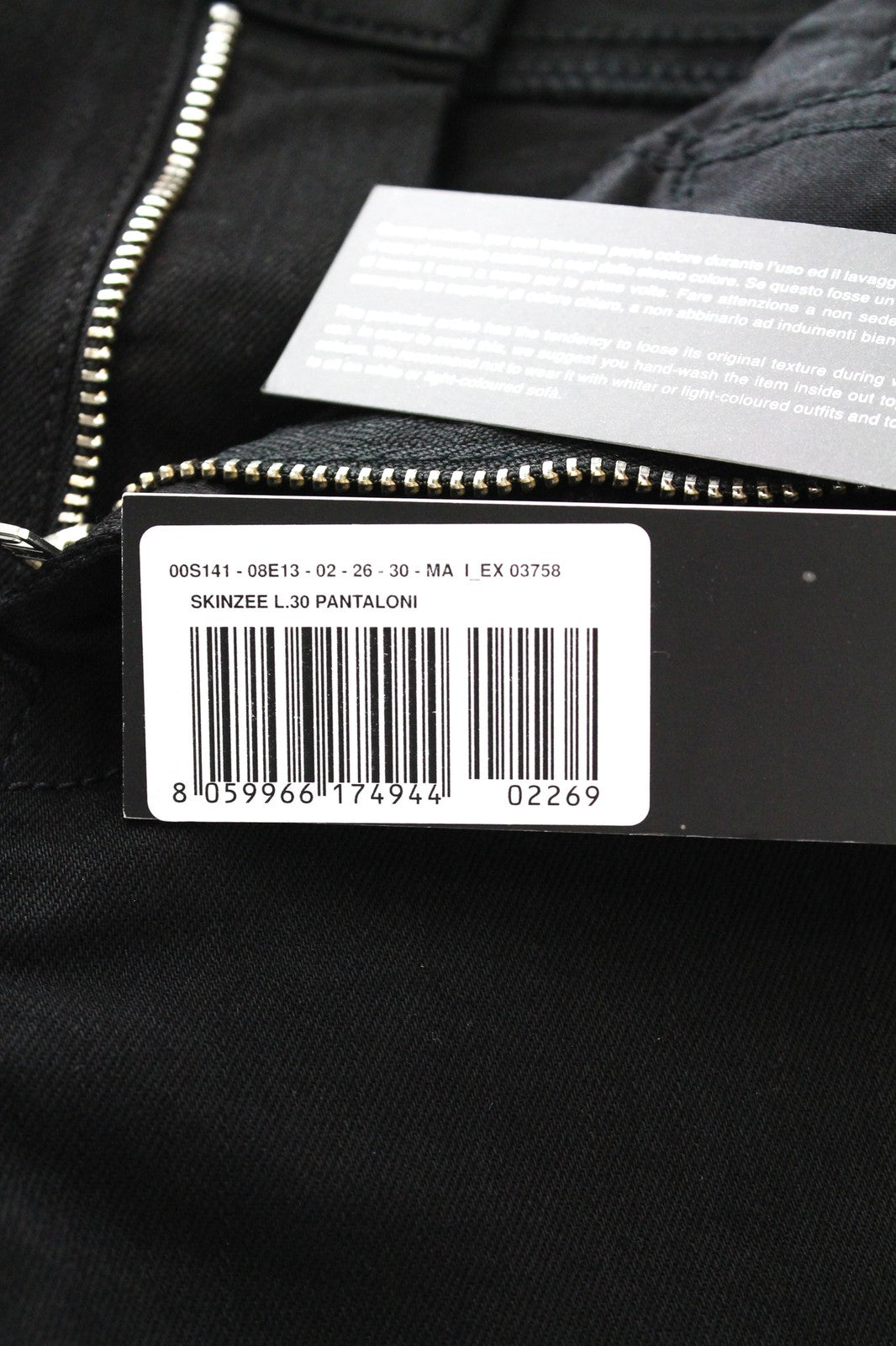 DIESEL Skinzee 08E13 Women Jeans W26/L30 Super Slim Skinny Black Distressed