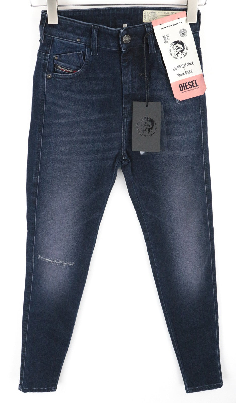 DIESEL Slandy-High 0870C Women Jeans W24/L30 Super Slim Skinny Distressed Girls
