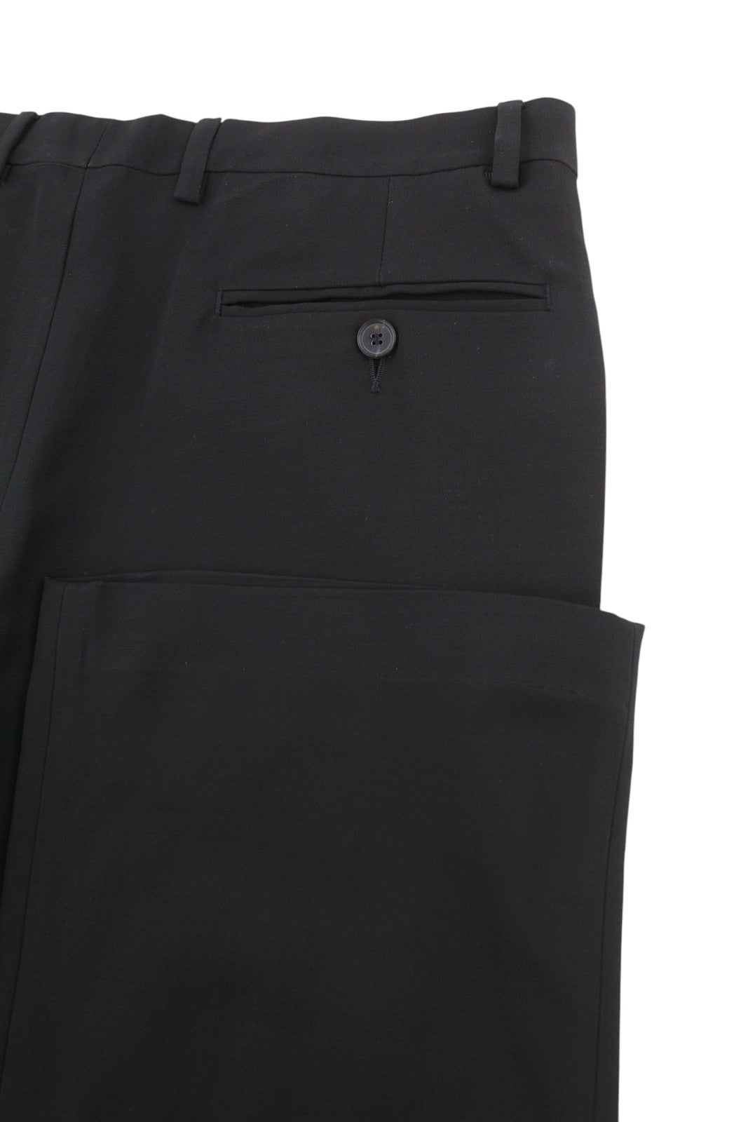 JOHN RICHMOND Women Trousers UK16 W31 Black Wool Blend Zip Fly Straight Fit