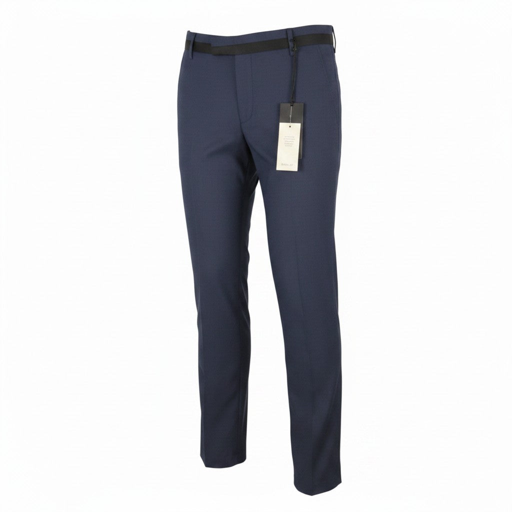 JOHN RICHMOND Women Trousers UK16 W34 Blue Wool Zip Fly Slim Fit